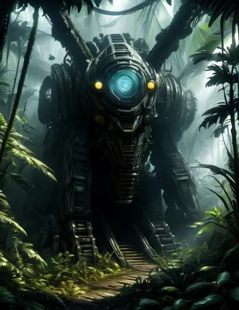 ((best quality)), ((masterpiece)), ((realistic,digital art)), (hyper detailed),DonMR3mn4nts Rainforest Jungle, octane rendering, raytracing, volumetric lighting, Backlit,Rim Lighting, 8K, HDR, <lora:DonMR3mn4nts-000012:1>