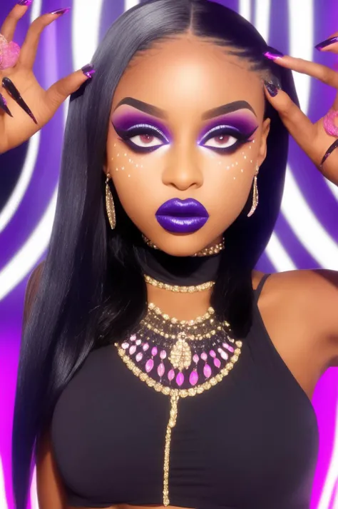 1 girl, sexy "mix-of-every-race",  (("hypnosis-pov")),  full-body-shot, cute, (dramatic makeup), colorful, amazing, perfect lighting, bright colors, dramatic, dynamic, cinematic lighting,  intricate details, epic,