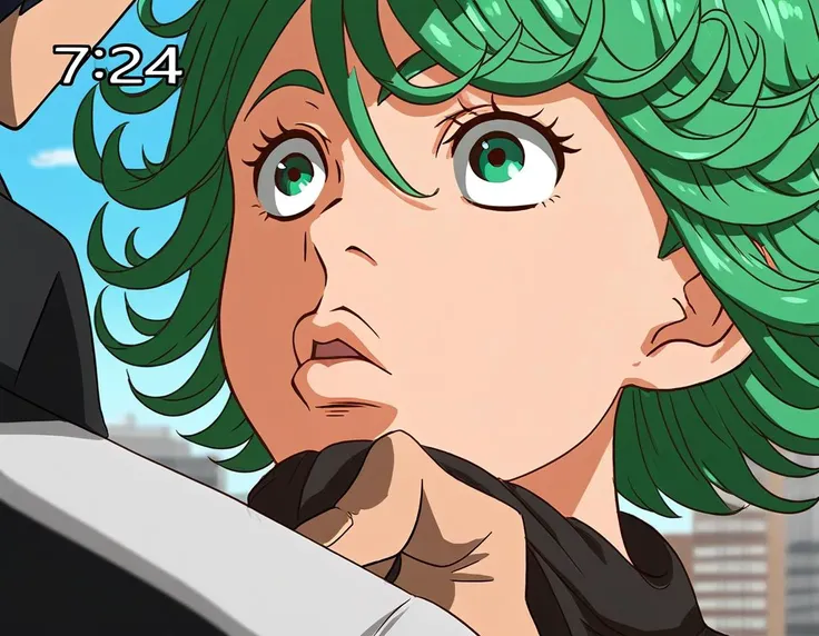 <lora:HyLper-Accelerate-PAseer:1><lora:Fixhands_anime_bdsqlsz_V1:1>score_9, score_8_up, score_7_up, uncensored, source_anime, intricate details, perfect anatomy BREAK
1boy, 1girl, tatsumaki, green hair, green eyes,
nijiuraseven, outdoors, city,
<lora:nijiuraseven_XL(pony)fix:1>