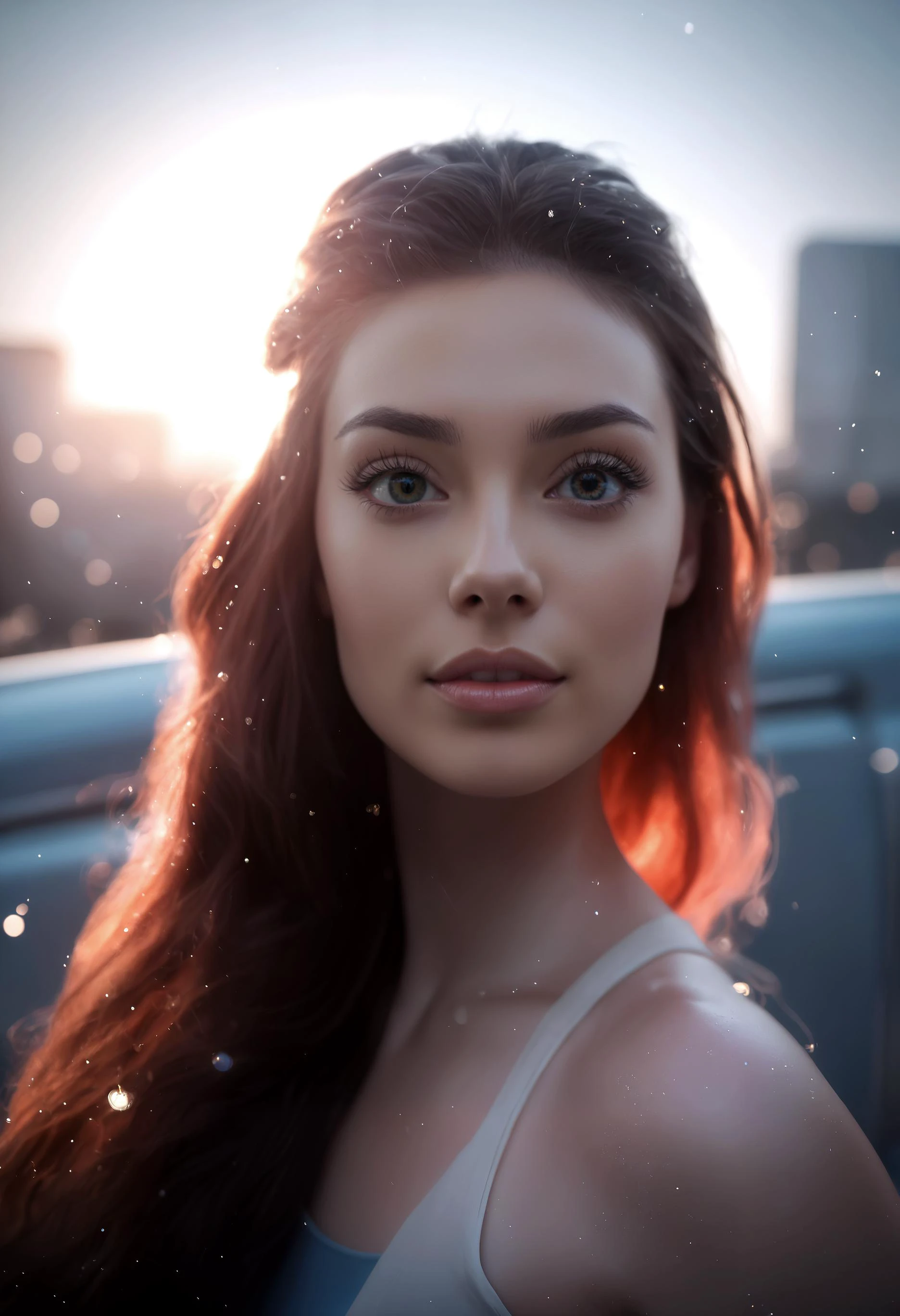 score_9, score_8_up, (realistic), beautiful, 19 year old girl, long hair, riding on a city bus, candid, relaxed, front view, far zoom, fov, detailed skin texture, light rays, dust particles, balanced histogram, depth of field, cinematic lighting,