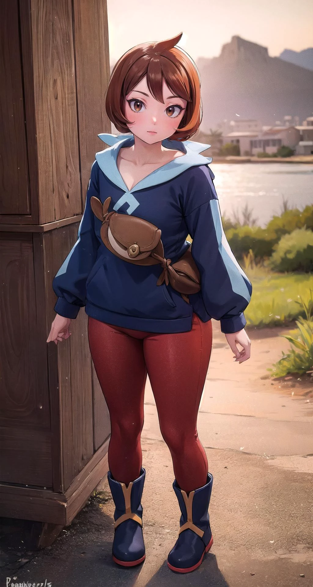 ((masterpiece,intricate details)),1girl,mature female
BREAK
pokemonarezu, <lora:pokemonarezu-lora-nochekaiser:1>, pokemonarezu, brown hair, cowlick, short hair, (brown eyes:1.5), BREAK black footwear, boots, collarbone, diamond clan outfit, jacket, long sleeves, pantyhose, BREAK looking at viewer, full body, (cowboy shot:1.5)
BREAK
brilliant shades of orange and yellow during sunrise at South Africa's Table Mountain, overlooking Cape Town,((cowboy shot)),from below:1.3,depth of field,looking at viewer,