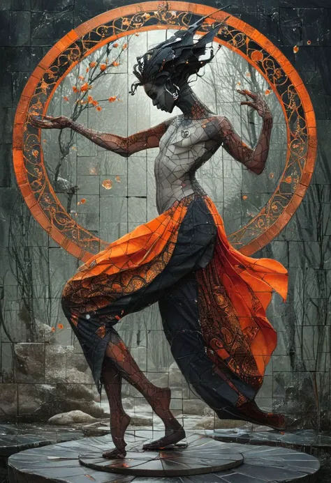 Vnnpr, Artme, pointy ears, oval eyes, slanty head, intoxicated gait, Male ancer weaving a t ablet spell, in the style of tarot cards, tarot card, black background, black and orange, simple drawing art style, line art, one color only,
Snkmn, the snakeman summons his arcane protectors the whirling ervishfrik s from a prepared spell of summons creature. The living snkmn twirl around her and make a protective ring in blacl and orange, and white, tge devil: Fresh limestone and charcoal, fvuschia flowers ymhigh contrasting nlacks and whitrs ,Artwork that blends intricate patterns and surreal landscapes with a rich tapestry of symbolism and narrative depth. The composition should weave together the ethereal fantasy of fairy tales and the complex geometry of infinite illusions, all while deeply rooted in cultural and historical symbolism. It should feature elaborate detail, with a color palette that evokes both the luxurious gold and intricate patterns characteristic of Art Nouveau, and the stark, expressive contrasts found in narrative-driven illustrations. This artwork should transport the viewer to a realm where the boundaries between reality and the imagined blur, reflecting a deep appreciation for the mystical, the mythical, and the profoundly human, Apt
