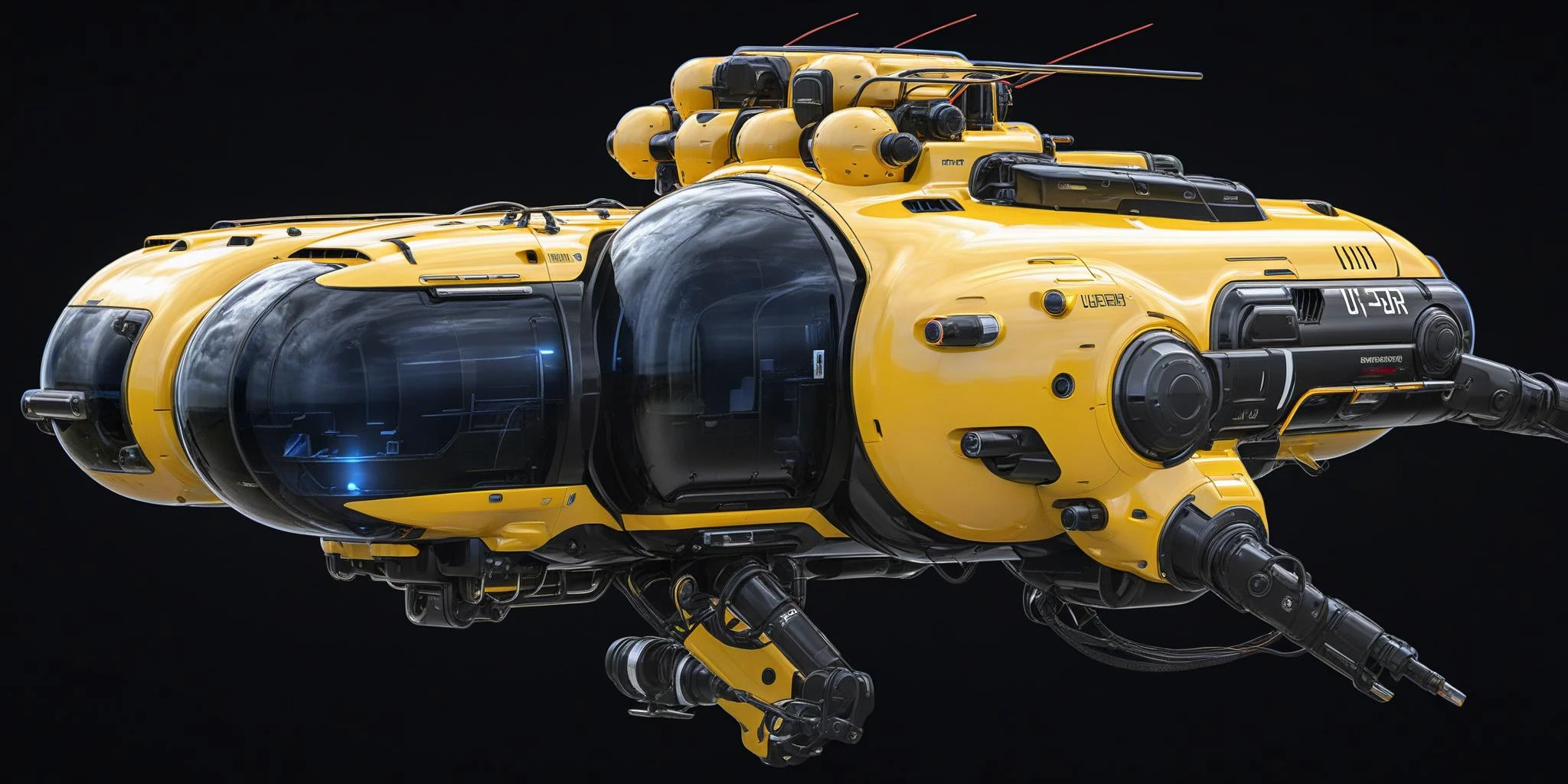 yellow submersible, black background, shiny intricate 3D graphics octane render highly detailed 8k HDR UHD high quality professional unreal engine PS5 cinematic vray, upper body, anime, shiny intricate 3D graphics octane render highly detailed 8k HDR UHD high quality professional unreal engine PS5 cinematic vray