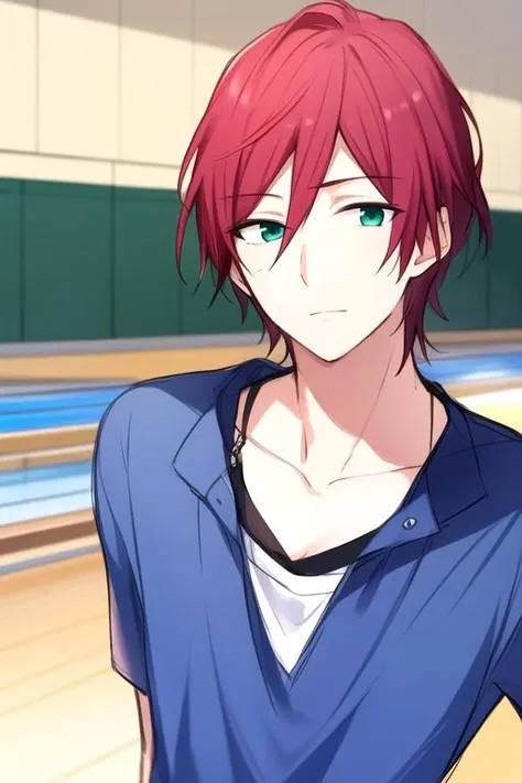 masterpiece, best quality, sketch, 1boy, solo, male focus, looking at viewer, , , , , <lora:tomoya_matsunaga:0.66>, tomoya_matsunaga, red hair, green eyes, , bowling alley,