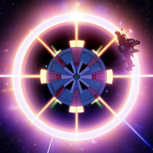 cloneWarsEmbed 80sAnime a mystic sitting in a glowing and floating circle surrounded by stars and space
