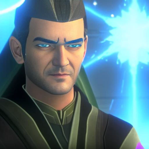 cloneWarsEmbed a mystic (wearing a robe), sitting in a glowing and floating circle surrounded by stars and space