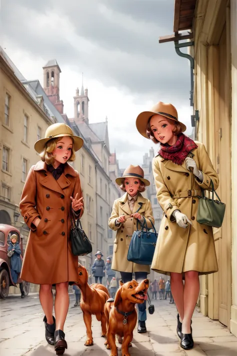 marlier, 1930s, blonde, fashion lady,
illustration, oil painting style,
marlier, multiple girls, brown hair, hat, multiple ladies, bag, coat, ground vehicle, dog,
<lora:Marcelmarlier-04:1>