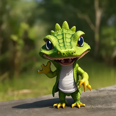 cute little alligator chibi, best quality, high quality, good