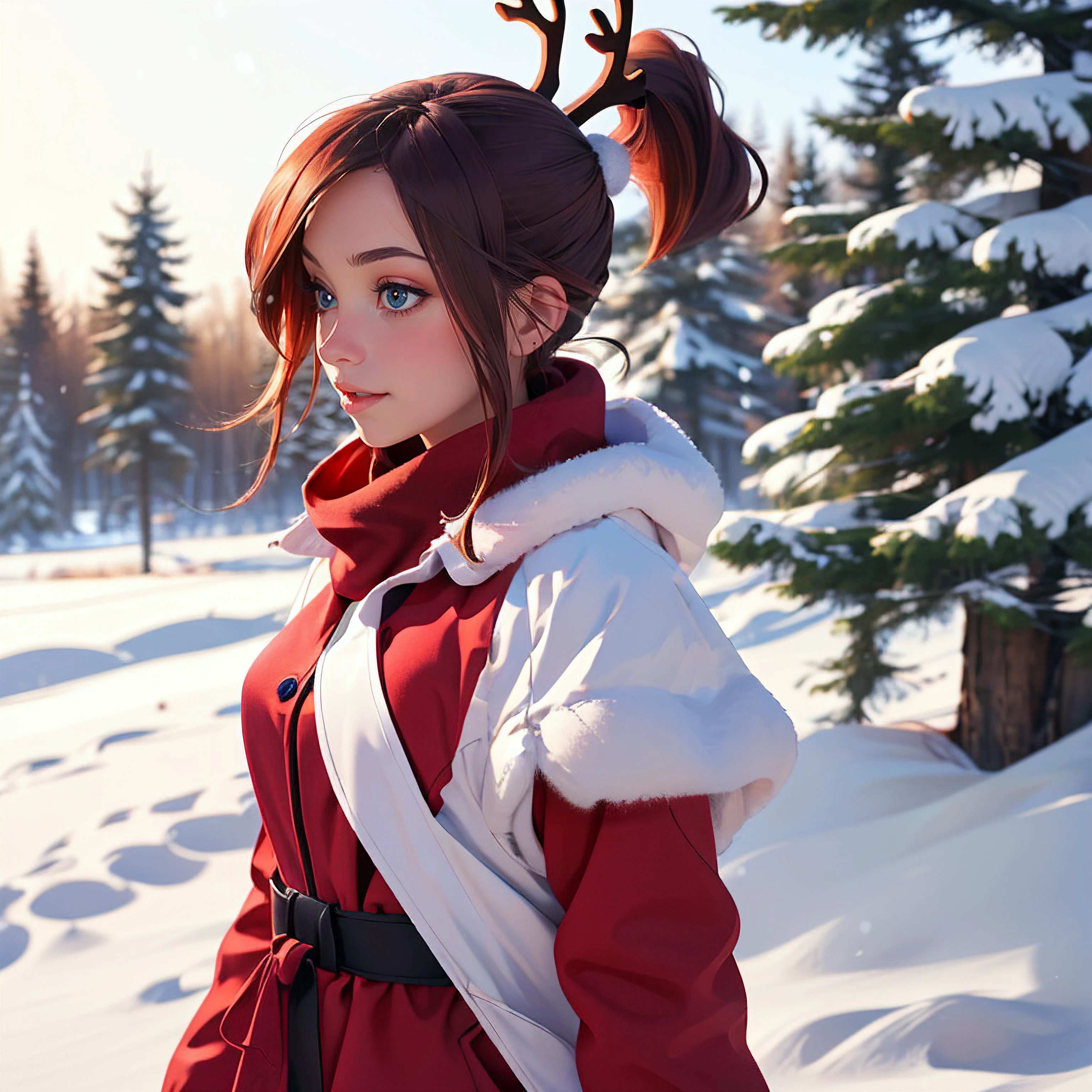 (masterpiece, best quality), 1girl, ponytail, wrenchsjoyfuljingle, gown, reindeer antlers, snow_globe, outdoor, snow trees, blurry background, <lora:wrenchsjoyfuljingle:0.8>, <lora:snow_globe:0.8>, <lora:(LoRa:0.9524) Birch Light ã·ã©ã«ãã®å
ç½æ¨ºæ¨¹ä¹å
Concept (With multires noise version):0.8>