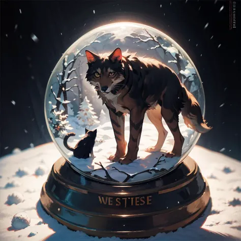 score_9, score_8_up, score_7_up, snow globe,cat and wolf,((masterpiece,best quality)) <lora:add-detail-xl:1><lora:snow_globe:1> <lora:Anime Summer Days Style SDXL_LoRA_Pony Diffusion V6 XL:1>,black background,The snowstorm inside
