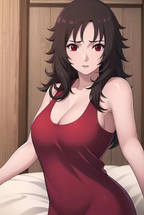 kurenai, <lora:kurenai-lora-nochekaiser:1>,
kurenai, long hair, black hair, (red eyes:1.5), makeup, lipstick,
BREAK dress, cleavage, red dress, sleeveless,
BREAK looking at viewer, full body, (cowboy shot:1.5),
BREAK indoors, bed,
BREAK <lyco:GoodHands-beta2:1>, (masterpiece:1.2), best quality, high resolution, unity 8k wallpaper, (illustration:0.8), (beautiful detailed eyes:1.6), extremely detailed face, perfect lighting, extremely detailed CG, (perfect hands, perfect anatomy),