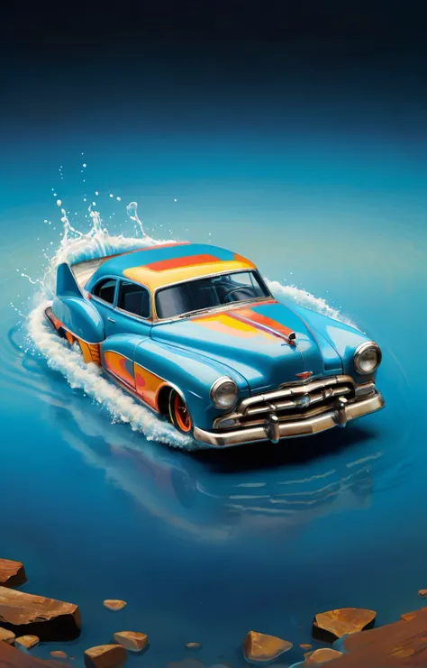 triadic colors, full body, solo, illustration, 2d, 1970s sexploitation BREAK (steel retro-futuristic hotwheels toy boat-car:1.4), <lora:car:0.9>, LU, vehicle focus, water vehicle, motor vehicle, no humans, boat, shadow, geometric gradients background, wheel, sports boat, wear and tear, scratches, water splashes, rusty details BREAK moebius, Milo Manara, Jean-Claude Forest, Paolo Eleuteri Serpieri, Miyazaki, storybook detailed illustration, cinematic, ultra highly detailed, tiny details, beautiful details, mystical, luminism, vibrant colors, complex background <lora:xl_more_art-full_v1:0.5>