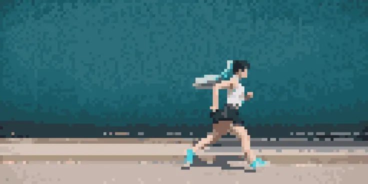 pixel,pixel art,pixelart,xiangsu,xiang su,full body,(((solid background))),<lora:pixelV1:1>,
1Girl,miku,Double ponytail,Hatsune Miku,skirt,side view,running,sequence frames,masterpiece,best,quality,((Side view)),full body,solid background,
