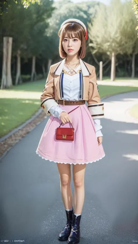 (8k, RAW photo, best quality, masterpiece:1.2), (realistic, photo-realistic:1.37), ultra highres, depth of field, chromatic aberration, caustics, Broad lighting, natural shading,Fujifilm XT3,masterpiece,ultra detailed,Sarasa fido,1girl,upper,full, solo, standing,full body,looking at viewer, outdoors, <lora:Sarasa fido_03:0.9>