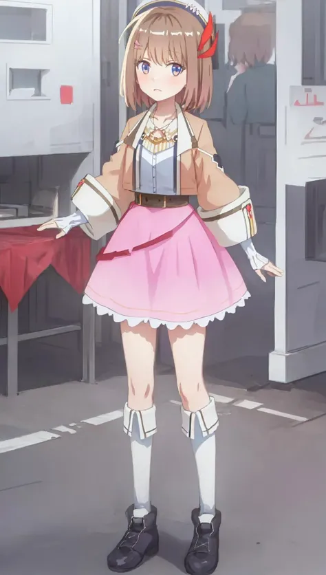 ((((ultra illustrated style:1.0)))),best quality,best animated,masterpiece,ray tracing, global illumination,Sarasa fido,1girl,upper,full, solo, standing,full body,looking at viewer, outdoors, <lora:Sarasa fido_03:1>