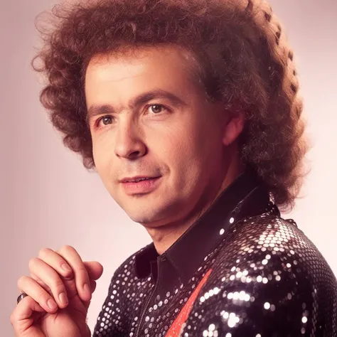 portrait photo of man with a microphone in the hand, high detailed face, high quality, 8k, <lora:miguelconejito:1>