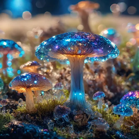masterpiece High magnification, (depth of field, bokeh:1.3) macro shot of mycelium  transparent color vinyl, ((prismatic shapes)), holographic, chromatic aberration, 8k, ultra detailed, ((masterpiece)), (best quality), detailed, realistic, 8k, 4k, UHD, high quality, lifelike, precise, vibrant, absurdres