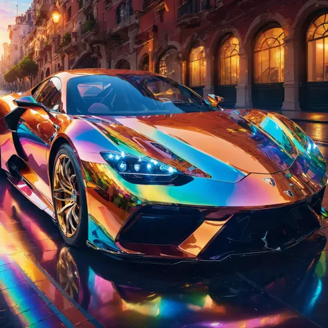 masterpiece sports car ,transparent color transparent color vinyl, ((prismatic shapes)), holographic, chromatic aberration, looking at viewer, 8k, ultra detailed, pix SimplepositiveXLv1 ((masterpiece)), (best quality), detailed, realistic, 8k, 4k, UHD, high quality, lifelike, precise, vibrant, absurdres