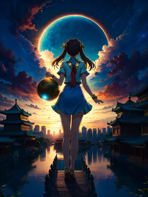 anime artwork masterpiece,8k,highly detailed,bokeh,breathtaking background chinese city,(1girl flying in the sky:1.8),gugong,palace,big moon,(dynamic pose:1.3),
(loose hair:1.5),(huge breasts:1.2),(pubic hair:1.8),
cumulonimbus,(rainbow:1.2),(looking at viewer:1.1),sweat body,<lora:neg4all_bdsqlsz_xl_V7:1.5>,(sailor moon bikini uniform:1.6),<lora:gugong:0.6>,(vortex:1.3), . anime style, key visual, vibrant, studio anime, highly detailed