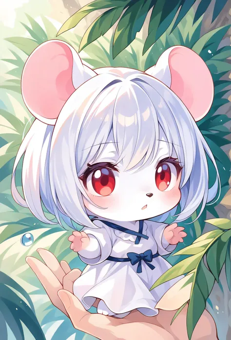 score_9, score_8_up,score_7_up,source_furry, source_ anime,
mouse, human,anthro, 1girl, chibi, white hair, red eyes, worried, white dress, solo, wilderness, in the palm of other's hand,
<lora:Slider_human-anthro_v1:2>