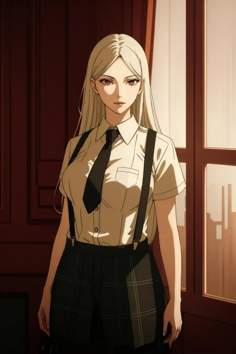 1 girl ,Sachiko,suspenders,<lora:Sachiko Juraku:0.6>, faded, epic realistic,((neutral colors)), art, (muted colors:1.2), hyperdetailed, (artstation:1.5), cinematic, warm lights, dramatic light, (intricate details:1.1), complex background, (rutkowski:0.8), (teal and orange:0.4)