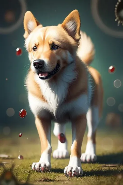 quantumstyle  <lora:quantum_model:0.5> dog