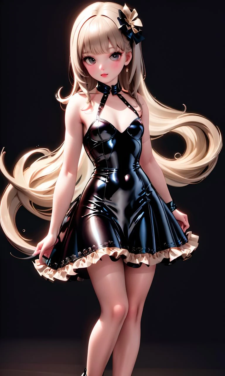 shiny sissy luxury latex dress for doll