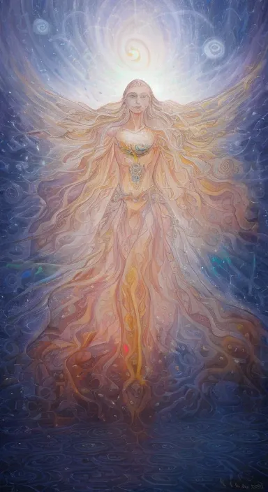 <lora:alexgreycosm_v1.0e2-000001:1> by alex grey cosm,goddess artemis, colorful, vivid