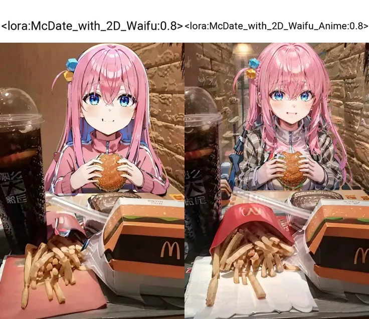 <lora:McDate_with_2D_Waifu:0.8>, McDate_with_2D_Waifu, smile, looking at viewer, ((masterpiece,best quality)), gotou1, gotou hitori, skirt, pink jacket, track jacket, bangs, hair between eyes, long sleeves, <lora:gotou_hitori_v1:0.7>,