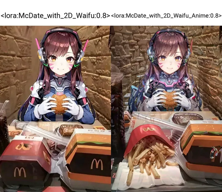 <lora:McDate_with_2D_Waifu:0.8>, McDate_with_2D_Waifu, smile, looking at viewer, masterpiece, best quality, highres, aahana, long hair, brown hair, headphones, whisker markings, shoulder pads, blue bodysuit, ribbed bodysuit, animal print, clothes writing, long sleeves, white gloves, <lora:d.va_v1:0.8>, , cyberpunk,