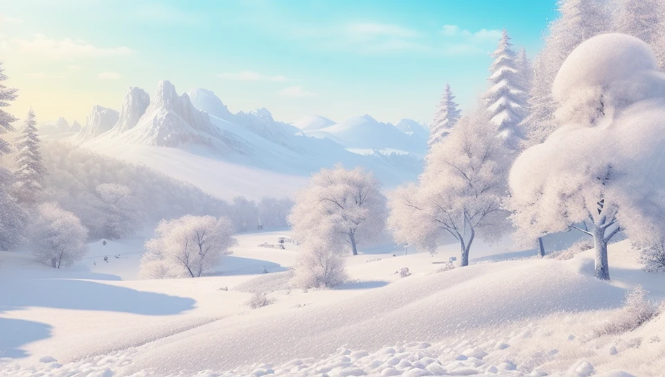 snowy fantasy landscape, bright day, white, <lora:epiNoiseoffset_v2:2.0>