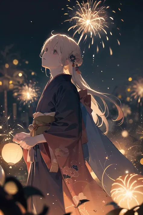 masterpiece, highly detailed, japanese matsuri, (giant firework:1.1), kimono, (unlit scene:1.2),  <lora:epiNoiseoffset_v2:1.5>, (underexposed:1.2), (low angle), (depth of field:1.5), (bokeh:1.5)