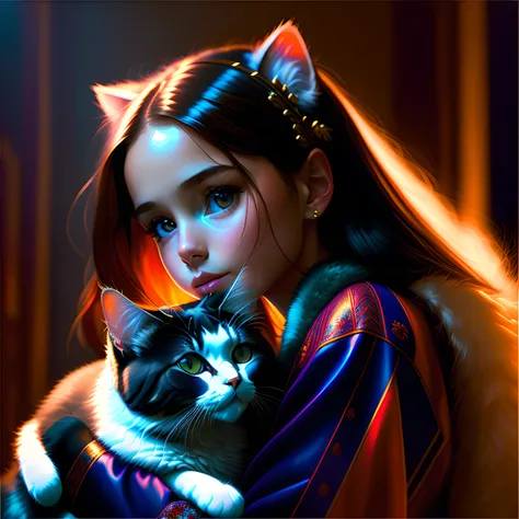 (best quality,modelshoot style,professional majestic oil painting by greg rutkowski, intricate details,immense detail), (hyperdetailed colourful), rim lighting, two tone lighting, dimly lit, low key
((a girl kissing the cute pussy)), (detailed cat fur ),(cherry bossom),
, hdr, sharp focus, cinematic lighting, trending on artstation,trending on CGSociety, <lora:epiNoiseoffset_v2:0.7>,