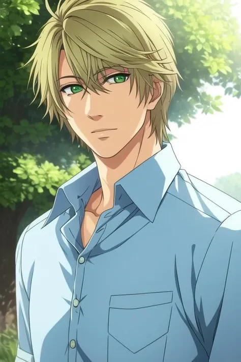 masterpiece, best quality, photorealistic, 1boy, solo, male focus, looking at viewer, upper body, , <lora:haru_kaidou:0.74>, haru_kaidou, green eyes, blonde hair, shirt, , world war 2,