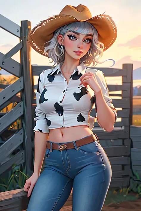 DEN_cherrie_velvet,
(country beauty posing against a wooden fence with a plaid shirt and jeans and a cowboy hat, cow girl, country girl, cow girl:1.2), bokeh, f1.4, 40mm, photorealistic, raw, 8k, textured skin, skin pores, intricate details <lora:epi_noiseoffset2:1>, epiCRealism