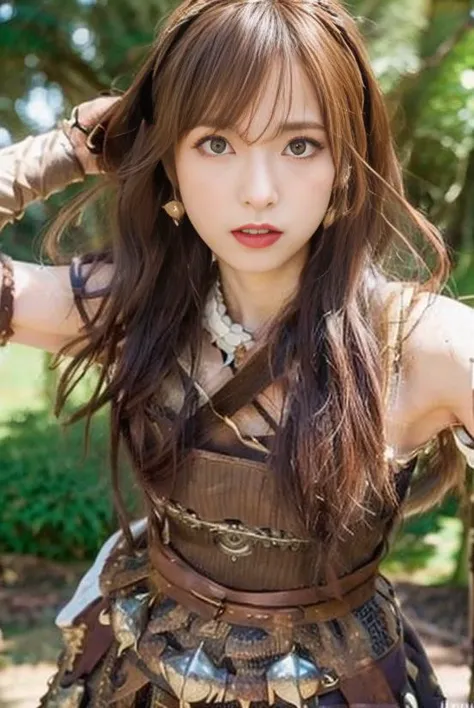 <lora:VikingPunkAI:0.5>, thin Hanaka:1.2, VikingPunkAI dress <lora:Hanaka:0.75>, fighting with knigh, motion blur, wide angle close up