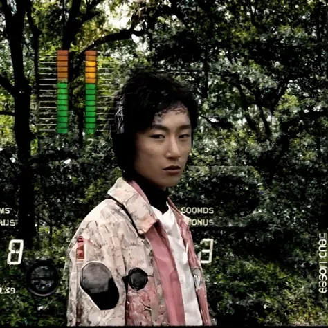 <lora:otto_20230827222917:1>,solo, black hair, 1boy, shirt, white shirt, jacket, tree, looking at viewer, male focus, upper body, black eyes, nature, short hair, pink jacket, UHD, retina, masterpiece, ccurate, textured skin, super detail, high details, high quality, best quality, highres, 8k,