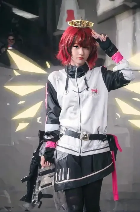 <lora:otto_20230827222917:1>,Anime - a style photo of a woman with a gun and angel wings, Anime cosplay, professional cosplay, Anime girl cosplay,cosplay, full-cosplay, cosplay, UHD, retina, masterpiece, ccurate, textured skin, super detail, high details, high quality, best quality, highres, 8k,arknights,Exusiai