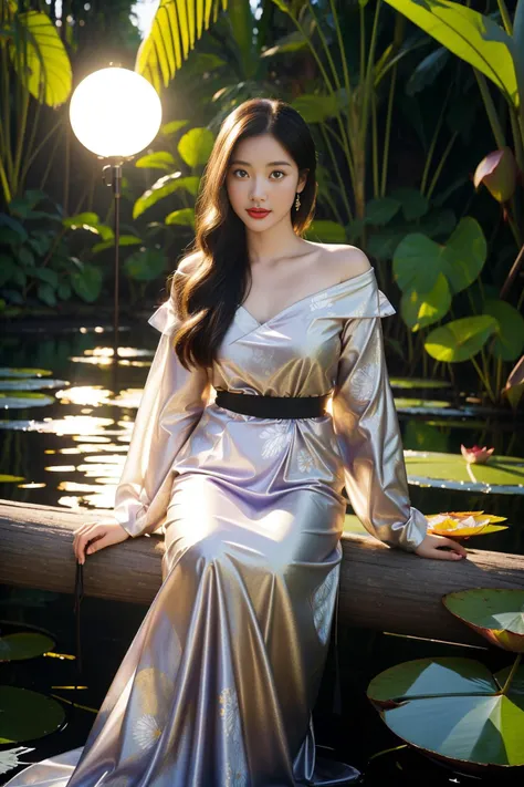 1girl, lovely Photograph, magnificent, Full length frame of a 1950'S Terrifying traditional Filipino ([Orion's Belt:Heliosheath:4]:1.3) , it is made from Orchard, it is in a Ancient setting, Engrossing jungle in background, lush city with Water lily pad, at Blue hour, Sharp and in focus, Screen print, Satisfying, Shock Art, Moonlit, Fast Shutter Speed, Sony A7, macro lens, Offset print, Batik, behance HD, Best quality, professional, (romanticism art stylized by Frederick Sandys:0.8) , (Stephen Bissette:1.3) , (Igor Morski:1.0) , (Harold Gilman:1.2)