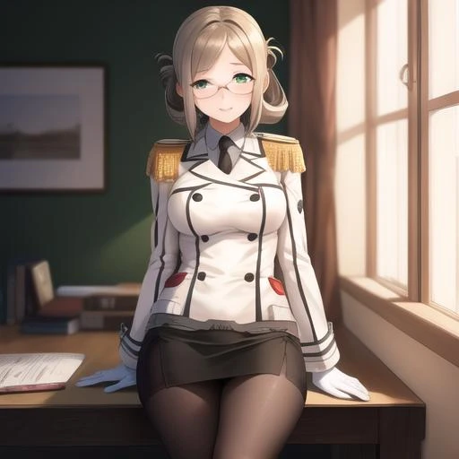 1girl, katori, military uniform, skirt suit, grey dress shirt, necktie, white blazer, suit jacket, bodycon miniskirt, pencil skirt, epaulettes, shirt cuffs, tights, pantyhose, glasses, nsfw, (((gangbang))), cum, cum in pussy, cum in ass, ((bukkake:1.4)), ((facial:1.4)), ((excessive cum)), cum on face, cum on hair, cum on clithes, cum on body, cum on breasts