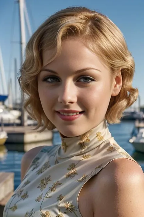 Ann0ndBWTTXV1D,
a beautiful smiling blonde woman posing for masterpiece photo in turtle-neck pencil dress, (1 9 5 0 s harbor ambience:1.3), (floral-pattern high neck dress:1.2)
(professional photo shooting), (high buget photo), (extremely detailed skin), (flawless skin), (model pose), (highly detailed facial features),
(perfect color grading), (High-quality textures and materials), (perfect setup and environments:1.9), (accurate light and shadow effects), (perfect visual quality),
(natural light), (high quality photography), (intricate details), (8k), (HDR), (sharp focus), (medium view:1.2),