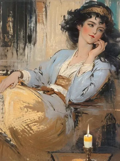 (Masterpiece:1.2), (best quality:1.2), (super high resolution:1.2),
A woman, standing, turban, servant, indoors, gray linen robe, black curly hair, dim light, candlestick, medieval, 14th century character portrait, downcast expression, dull eyes, worn wooden barrel, tattered curtain cloth, hands There was a little bread in it, a wooden table, a worn wooden floor,