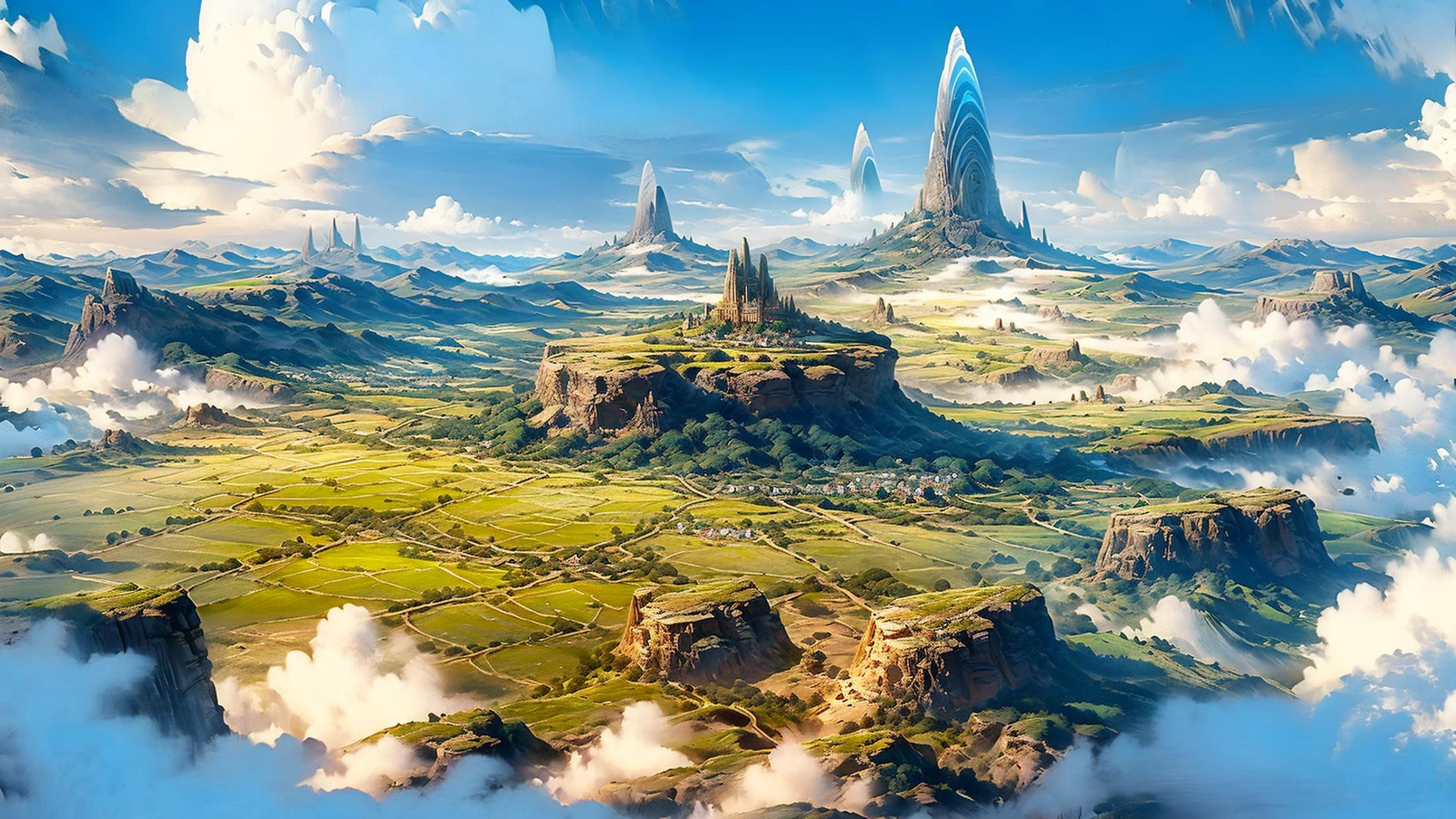 HEZI,game concept scene,rich colors,gorgeous,details,quadratic style,fresh illustration,scenery,cloud,no humans,sky,outdoors,day,blue sky,fantasy,floating island,bird,above clouds,landscape,building,cloudy sky,water,waterfall,castle,mountain,cliff,city,
8k, high quality, highly detailed. scenery, masterpiece, best quality, very aesthetic<lora:æ¸¸ææ¦å¿µåºæ¯ï¼äºæ¬¡å
æ¹åï¼-000009:0.7>,<lora:add_detail:0.5>,<lora:detailed_backgrounds_v2:0.5>