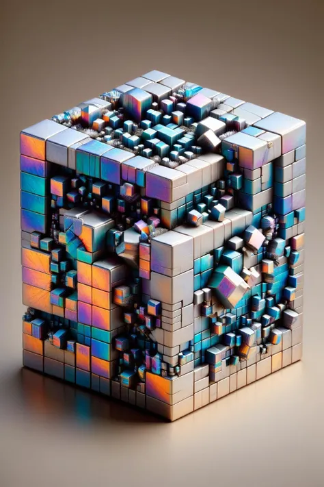 ral-3dcubes,<lora:ral-3dcubes-sdxl:1>,ral-bismut,<lora:ral-bismut-sdxl:0.8>,
Show the rhythm of music with bismuth metal squares,simulate the form of a sound field,fractal art,