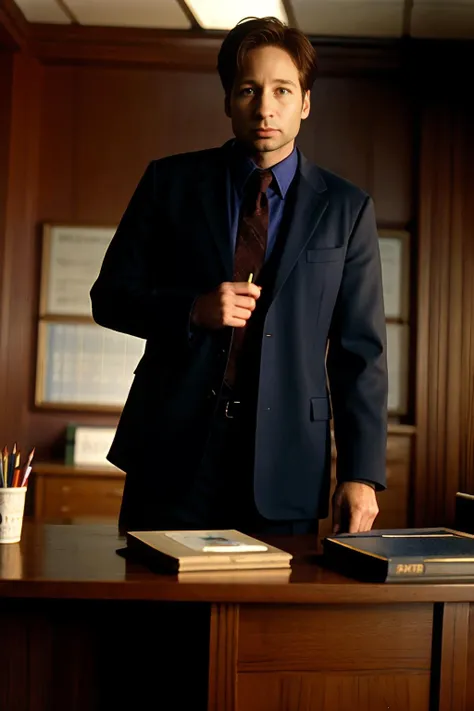 foxmulder sitting at hist desk, throwing pencils at the ceiling, 
<lora:FoxMulderSD:1>, intricate details, hyperdetailed, cinematic, realistic, masterpiece