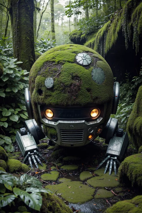 destroyed robot covered in moss, plants, creak, tropical, wet,
masterpiece, best quality, high quality, highres, intricate,
<lora:add_detail:0.3>