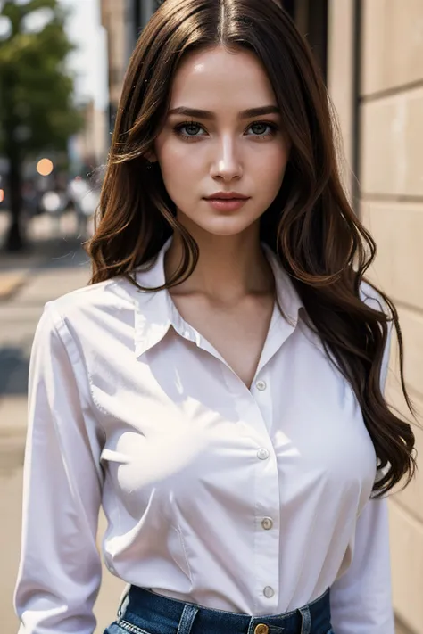 score_9, score_8_up, score_7_up, realistic lighting, photo, photorealistic,
dynamic angle, dramatic shadows, raw lighting, detailed face eyes and skin, BREAK, 1girl, young woman, innocent and alluring, long hair, alternative vibe, beautiful eyes, medium breasts, button-up blouse, portrait, outdoor, detailed face