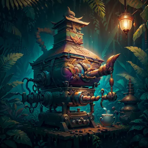 <lora:BaliPunkAI:.9> BaliPunkAI coffee machine