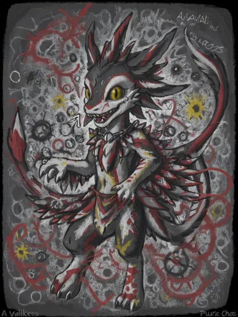 an avali made out of pure chaos<lora:Avali-XL-2.0:0.8>