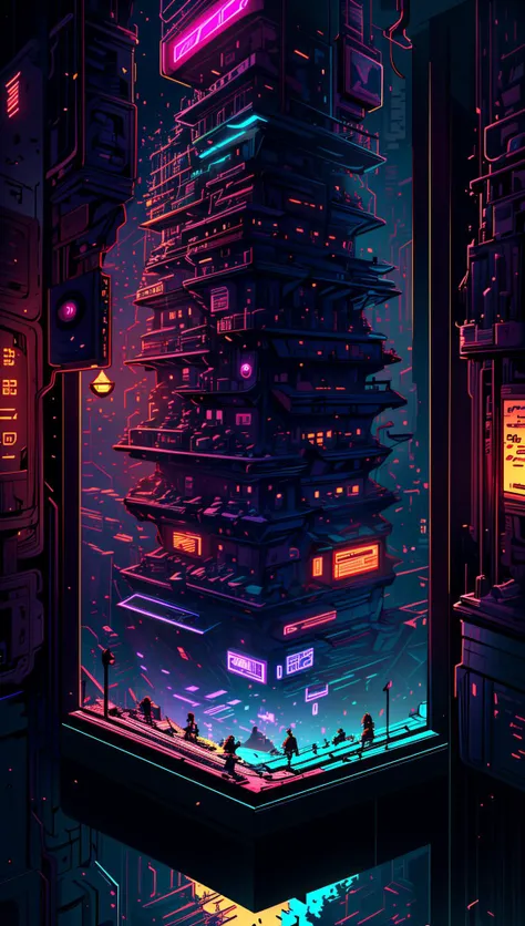 ((Best quality)), ((masterpiece)), (highly detailed:1.3), 3D,(Isometric:1.4),No Humans,StackedCityAI, Welcome to NeoCircuit, a sprawling megacity where neon-lit skyscrapers pierce the night sky and luminescent circuitry weaves through every facet of life. In this isometric cyberpunk metropolis, where reality intertwines with the digital realm, you find yourself at the heart of a thrilling conspiracy.As you navigate the dizzying streets, your eyes are drawn to the mesmerizing glow of the elevated data highways that crisscross the cityscape. Streams of vibrant light pulse with information, connecting the denizens of NeoCircuit to a world of limitless possibilities. The isometric view reveals the city's intricate layers, showcasing the bustling streets, towering arcologies, and clandestine alleyways that hide both secrets and opportunities.But within this neon-lit labyrinth, something sinister lurks in the shadows. The city's power brokers, elusive hackers, and corrupt corporations vie for control, employing advanced technology to manipulate the city's inhabitants. A powerful AI, known as the Oracle, pulls the strings from the depths of cyberspace, its true intentions veiled in enigma.You, an unlikely protagonist, possess unique skills that make you a target and a potential savior. Equipped with a cutting-edge neural implant and augmented reality interface, you possess the ability to unravel the city's mysteries and expose the truth behind NeoCircuit's dark underbelly. The isometric perspective captures the city's sprawling complexity, offering glimpses into hidden corners and secret hideouts, each holding clues to the grand puzzle that awaits.As you delve deeper into the neon-drenched underworld, you encounter a diverse cast of characters, each with their own motivations and agendas. Street-level hackers, rogue operatives, and enigmatic rebels become your allies and adversaries in this high-stakes game of survival. The isometric view allows you to strategize your every move, from navigating perilous rooftops to hacking into secure mainframes, as you gradually uncover a web of corruption that stretches far beyond what you initially imagined.Within the neon-infused cyberpunk tapestry of NeoCircuit, you will confront thrilling challenges and make choices that shape not only your own fate but also the destiny of the entire city. Will you expose the truth and ignite a revolution against the oppressors? Or succumb to the allure of power and become a puppet in the hands of those who manipulate the digital realm? The isometric view grants you a panoramic perspective, urging you to tread carefully as you decide which path to embrace,HDR (High Dynamic Range),Ray Tracing,NVIDIA RTX,Super-Resolution,Unreal 5,Subsurface scattering,PBR Texturing,Post-processing,Anisotropic Filtering,Depth-of-field,Maximum clarity and sharpness,Multi-layered textures,Albedo and Specular maps,Surface shading,Accurate simulation of light-material interaction,Perfect proportions,Octane Render,Two-tone lighting,Low ISO,White balance,Rule of thirds,Wide aperature,8K RAW,Efficient Sub-Pixel,sub-pixel convolution,luminescent particles <lora:StackedCityAI:0.75>